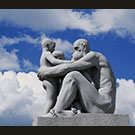 Oslo sculpture with clouds