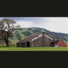 Peterson barn with Winter hills