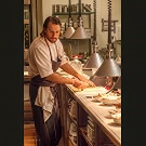 Creative cook concentrating